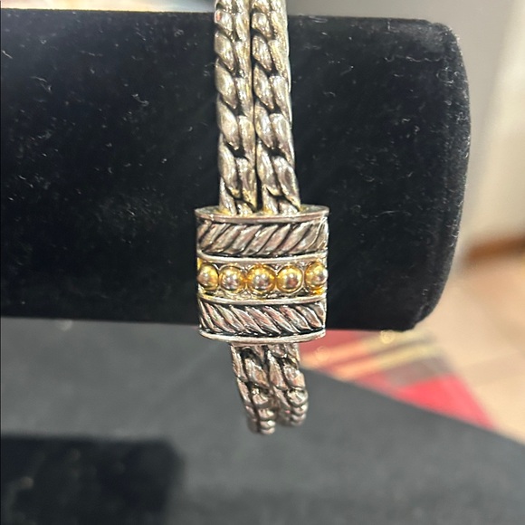 Intricate Silver and Gold Women's Bracelet - Picture 4 of 4